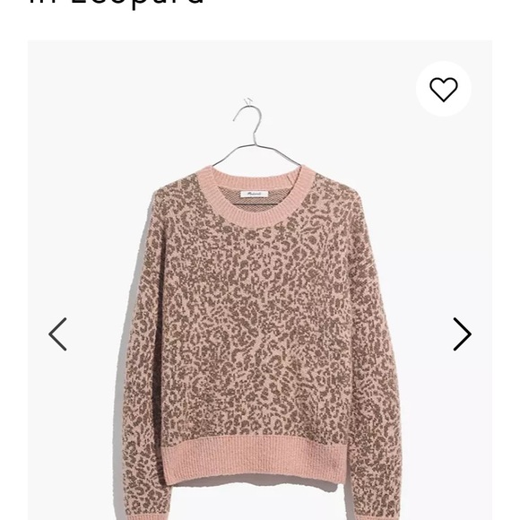 NWT Madewell Leopard Pink Sweater Merino Wool - Picture 3 of 9